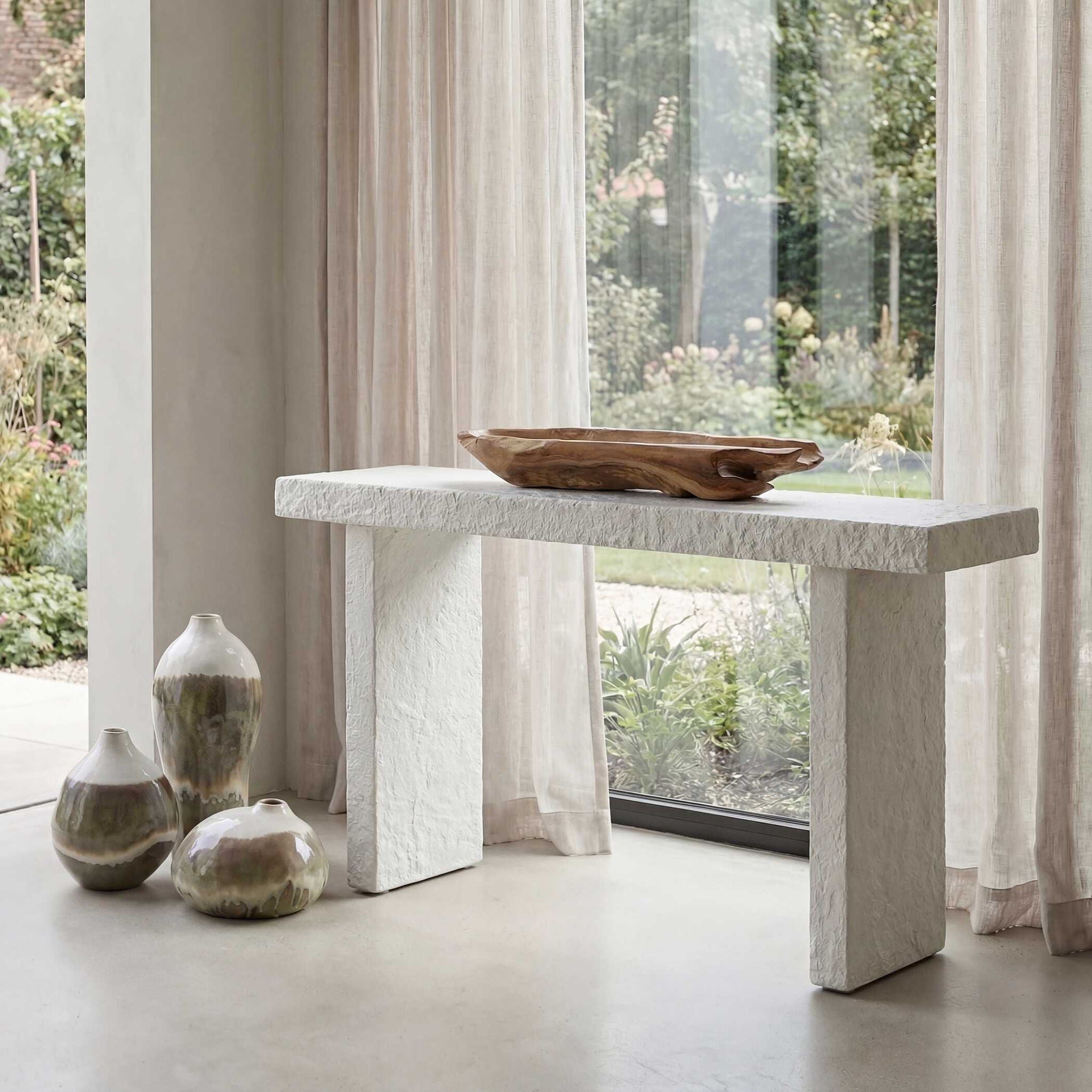 Hagan - Indoor-Outdoor Console Table - Limestone