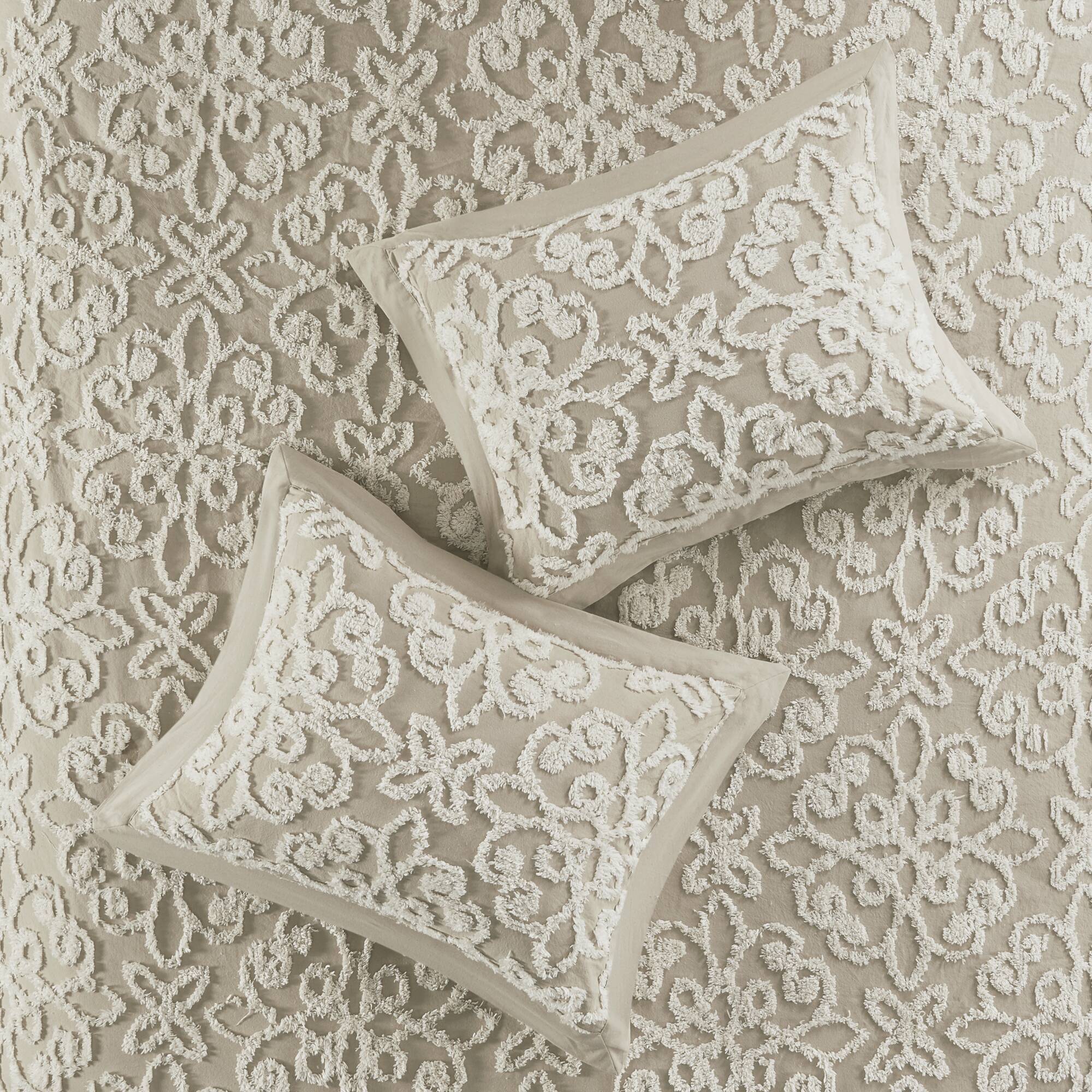Sabrina - 3 Piece Tufted Bedspread Set - Taupe