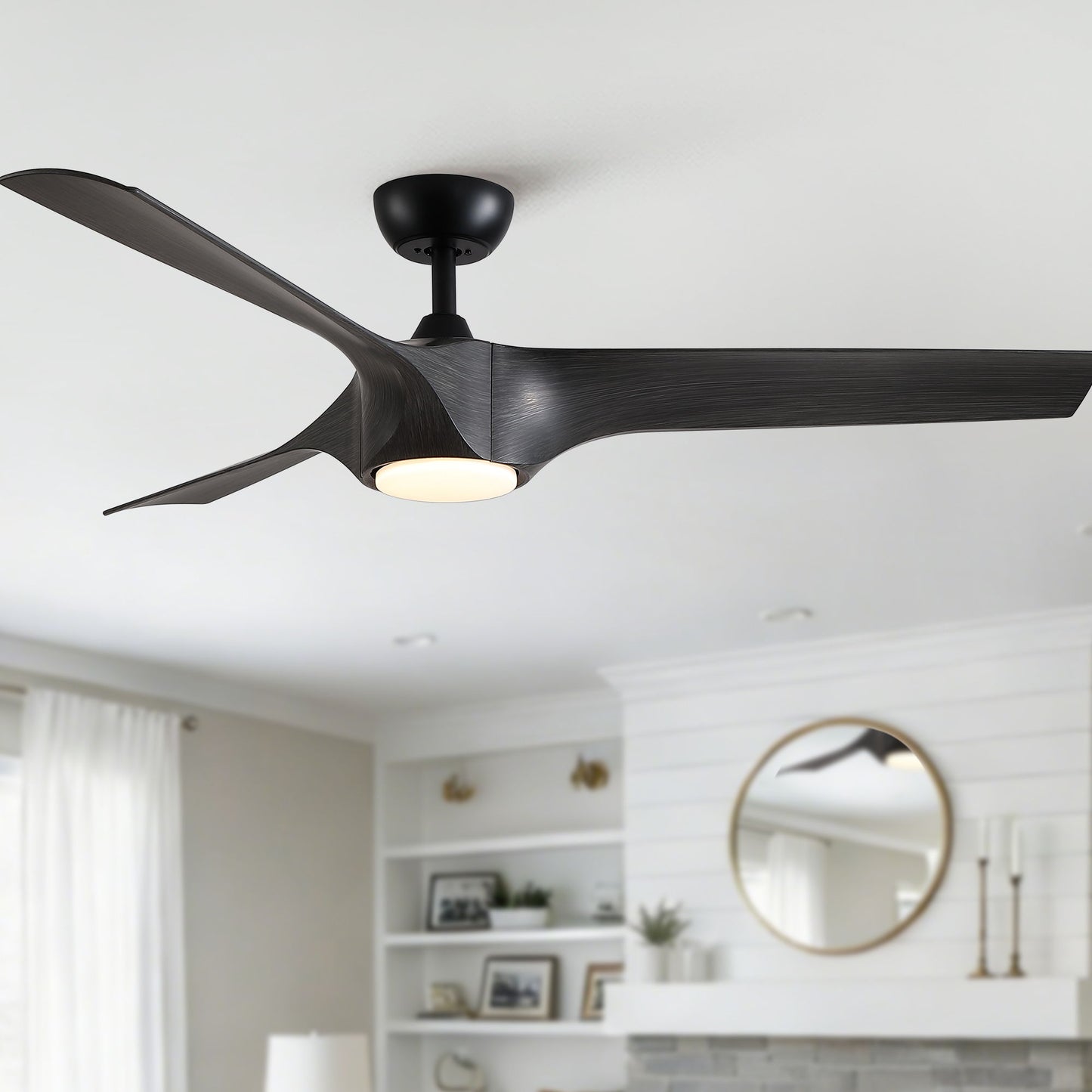 Reversible Quiet Motor Ceiling Fan Light With ABS Blades