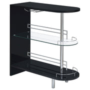 Karinna - 2 Tier Home Bar Table With Shelf - Silver
