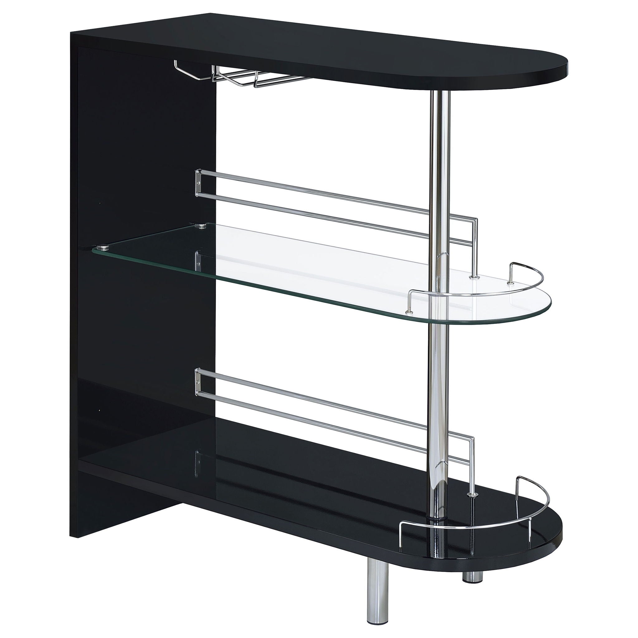 Karinna - 2 Tier Home Bar Table With Shelf - Silver
