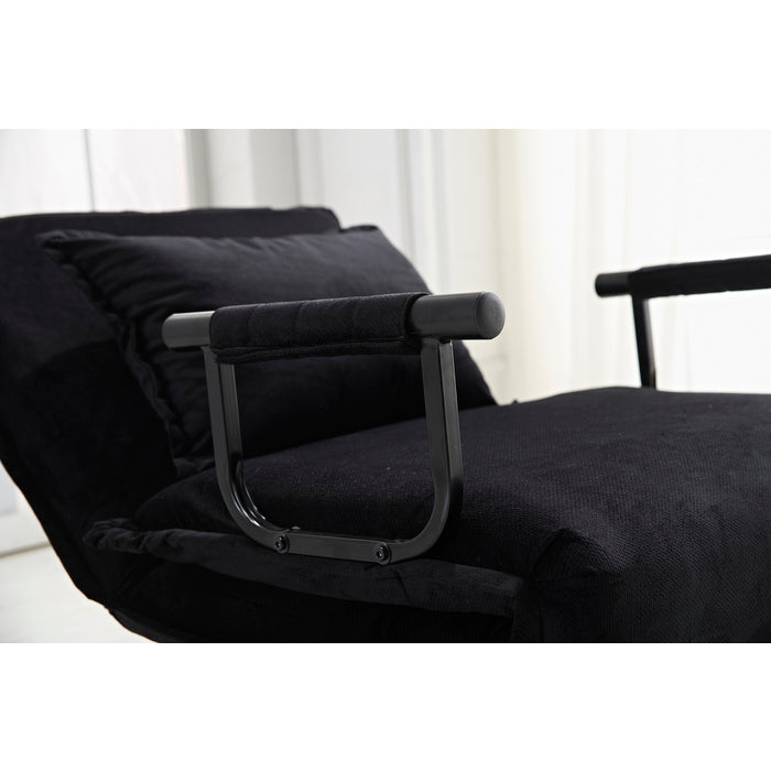BLACK Fabric Multi-Functional Click Clack Chair