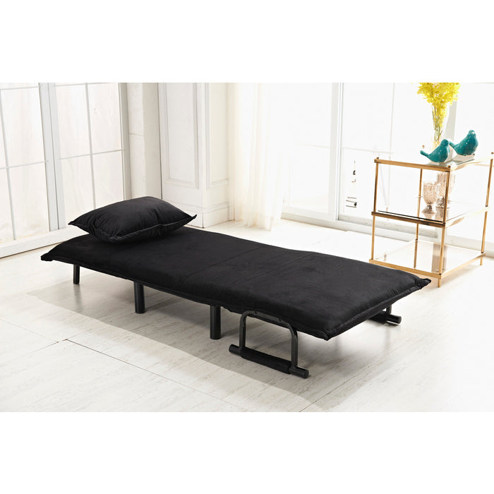 BLACK Fabric Multi-Functional Click Clack Chair