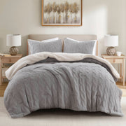 Riordan - Full/Queen Cable Knit Comforter Set - Gray