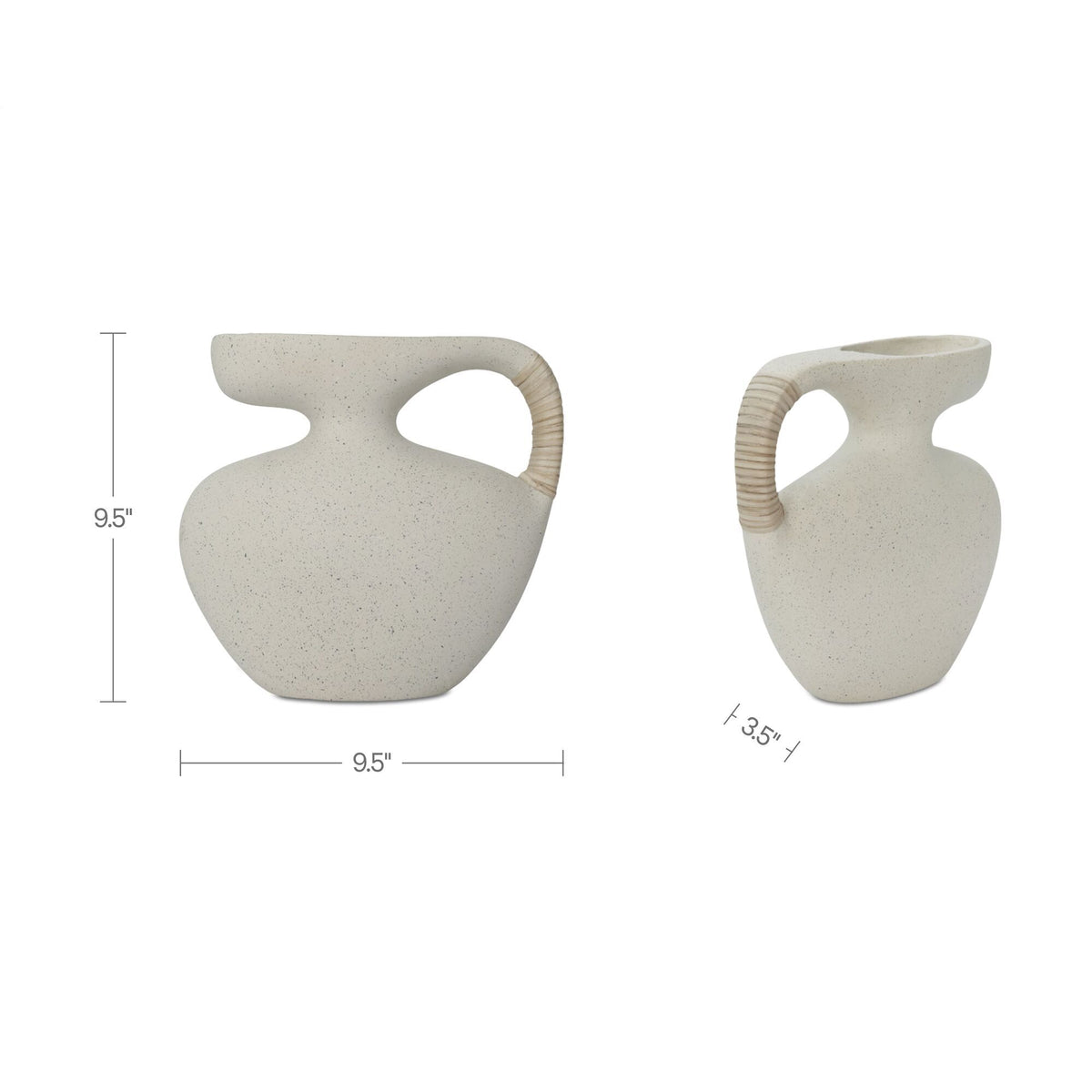 Vila - 9.5" Sculptural Vessel - Cream / White
