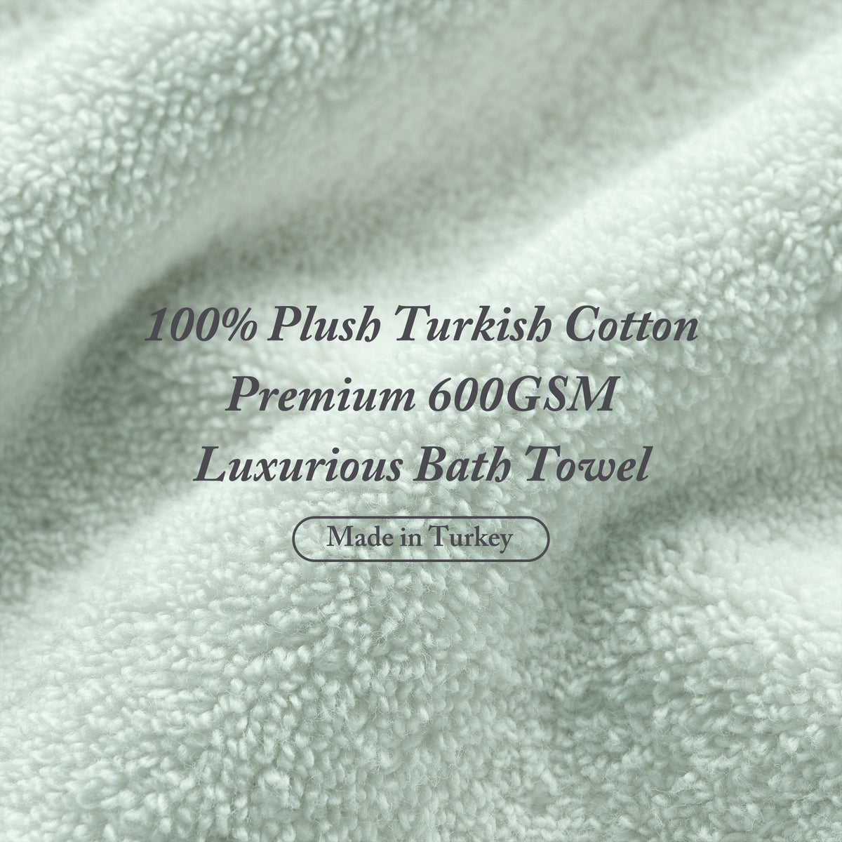 Turkish - 6 Piece Bath Towel Set - Seafoam