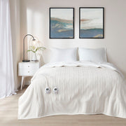 Fleece to Sherpa - Queen Comfort Heated Blanket - Ivory