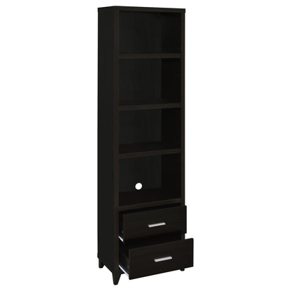 Media Tower With And Drawer With Adjustable Shelves Handles - Brown
