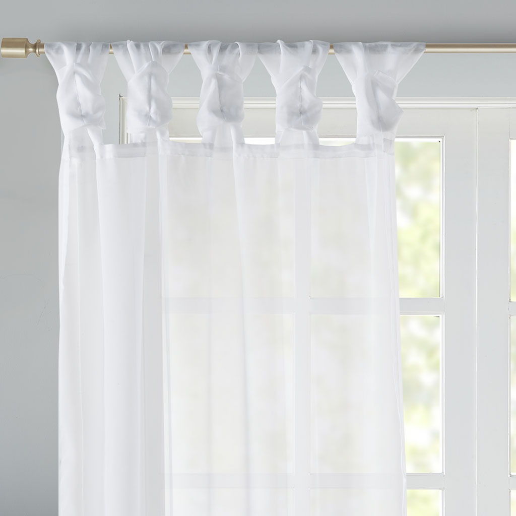 Ceres - 63" Twist Tab Voile Sheer Window Pair - White
