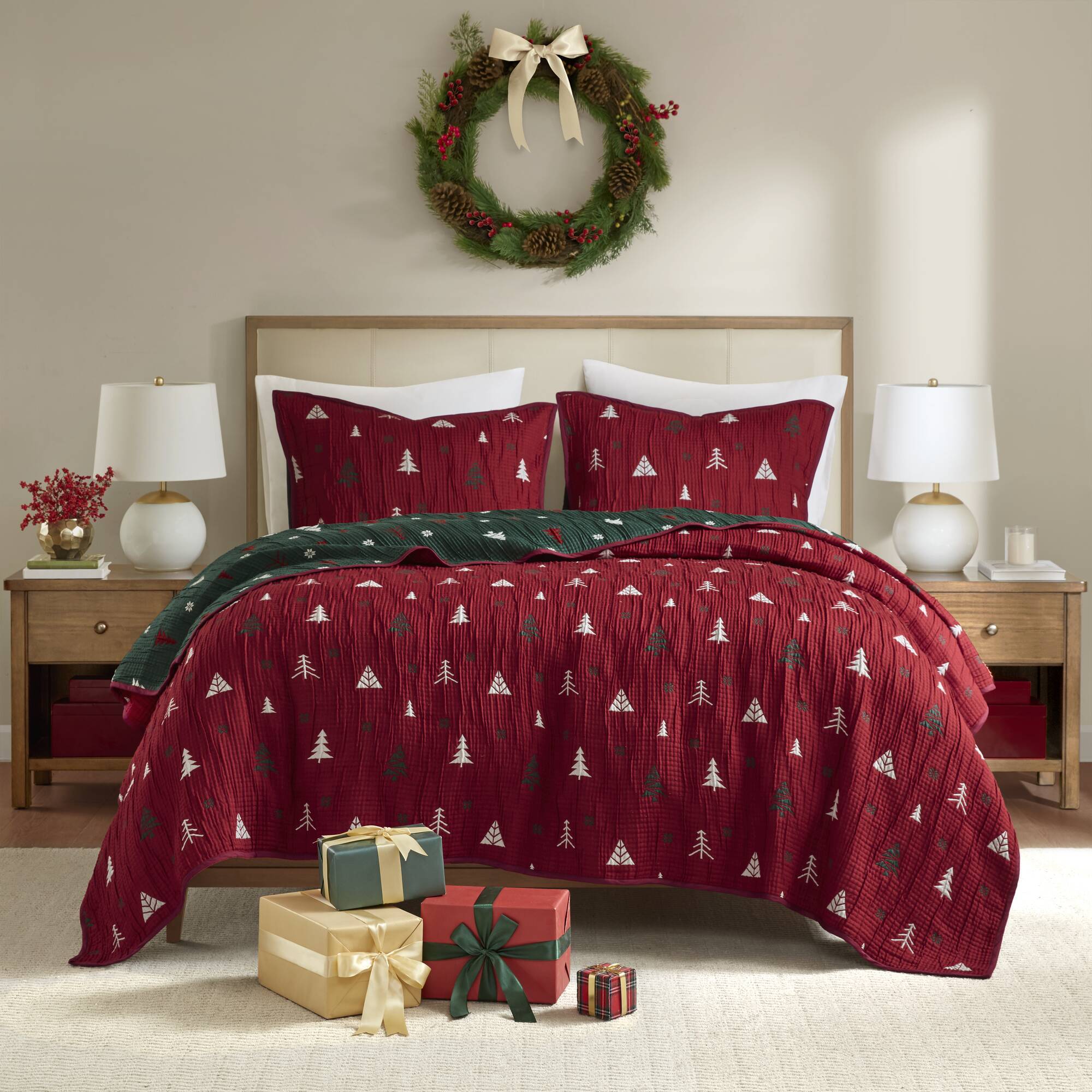 Winter - King Coverlet Mini Set - Red