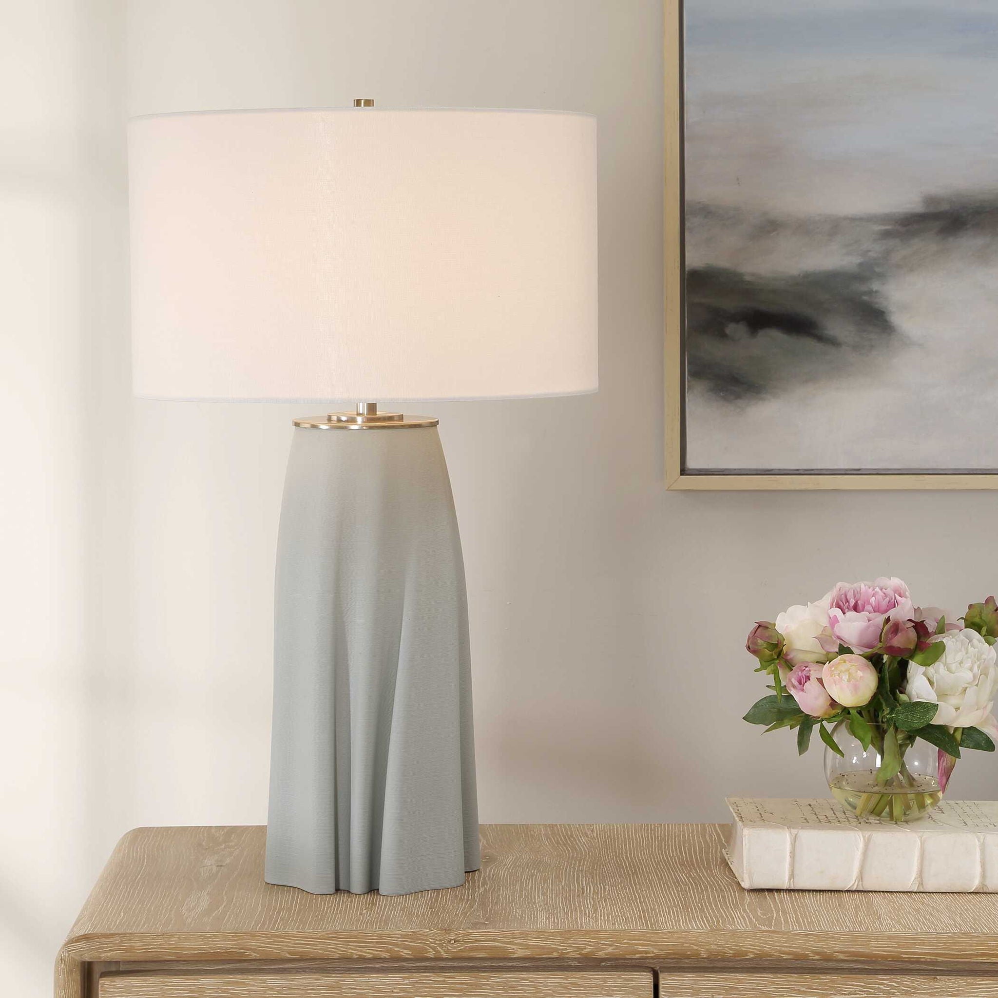 Cover Up - Sculpted Table Lamp - Blue / Silver