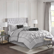 Laurel - Queen 7 Piece Tufted Comforter Set - Gray