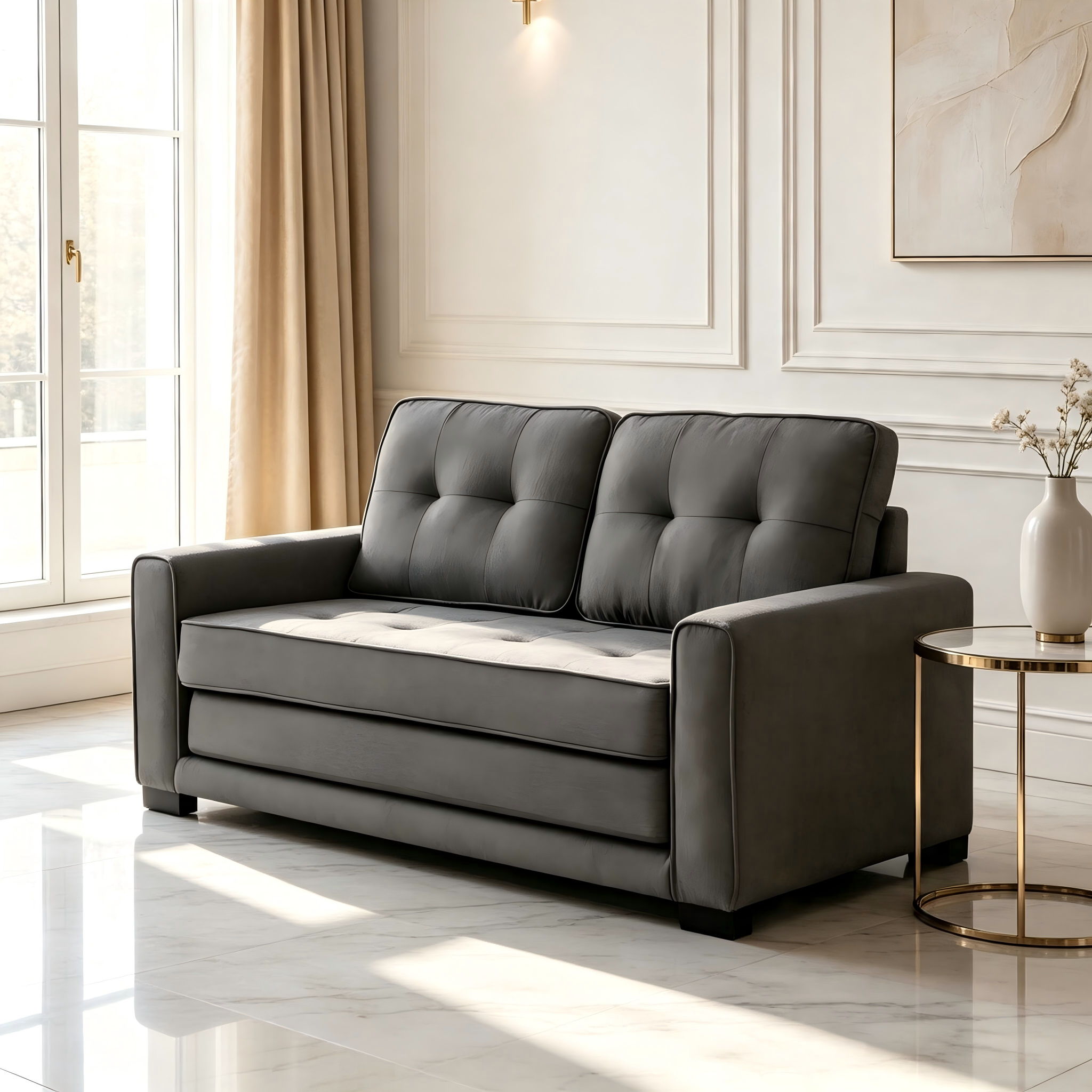 Upholstered Pull Out Sleeper Loveseat
