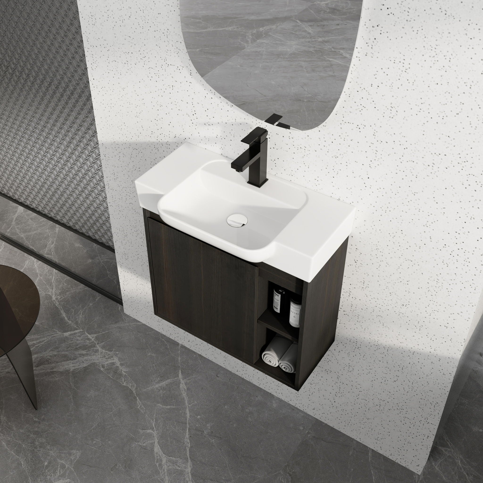 Wall Mounted Bathroom Vanity With Sink, Soft Close Door
