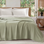 Egyptian Cotton - Full/Queen 100% Certified Egyptian Cotton Blanket - Micro-Herringbone Green