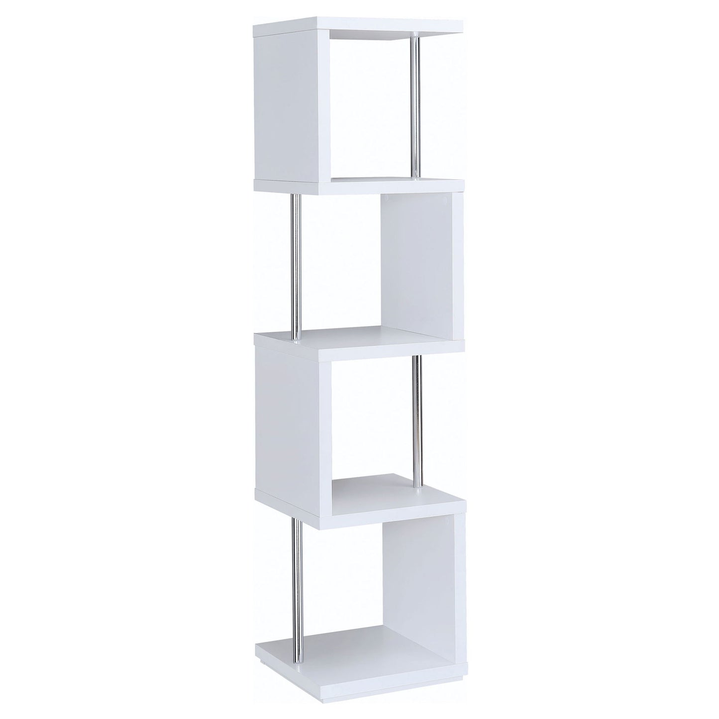 4 Tier Bookcase With Accents - White