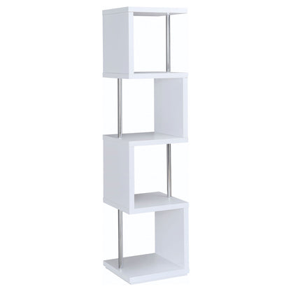 4 Tier Bookcase With Accents - White