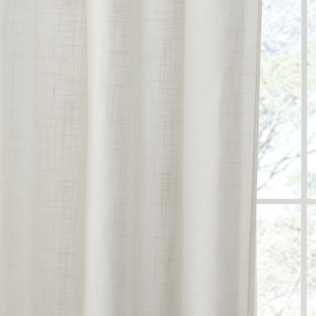 Kyler - Linen Blend Light Filtering Curtain Panel Pair - White