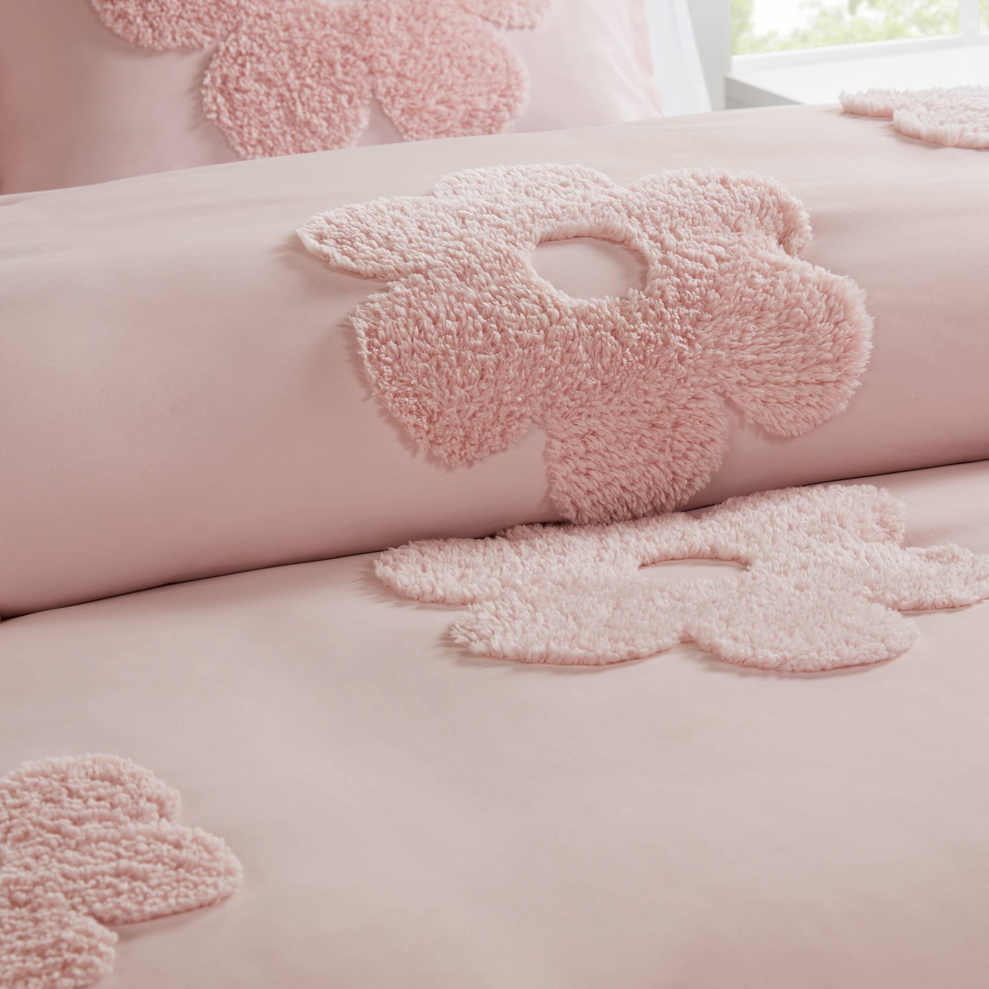 Gracie - Twin Floral Reversible Duvet Cover Set - Pink