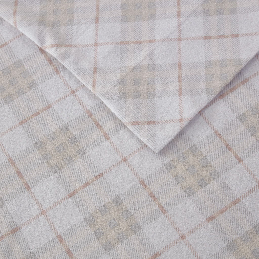 Cozy Flannel - King Printed Sheet Set - Pink Plaid