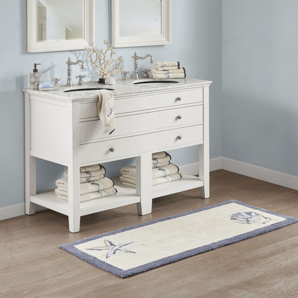 Bayside - 24" x 60" Tufted Bath Rug - Blue