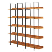 5 Tier Open Bookcase - Black / Brown