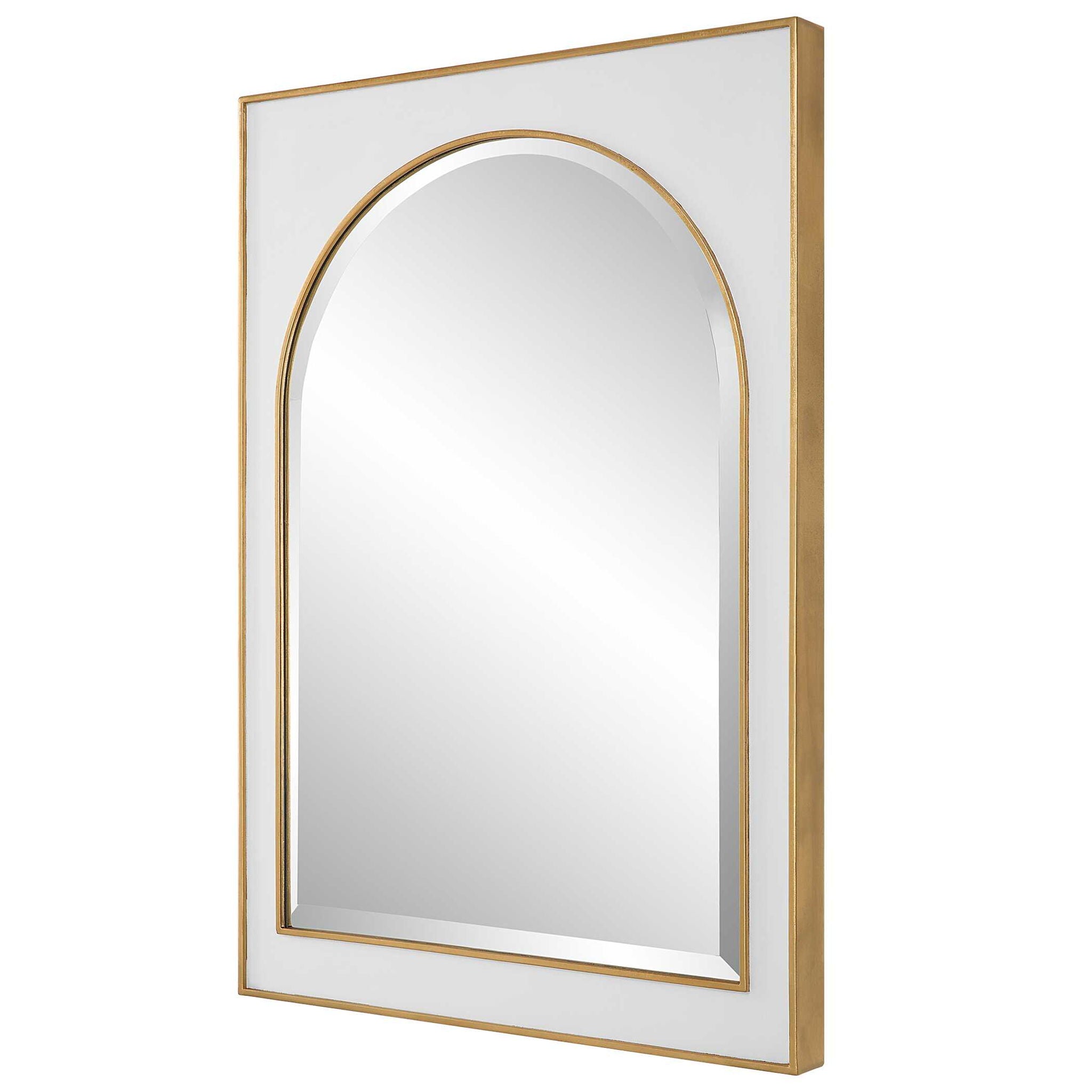 Crisanta - Gloss White Arch Mirror