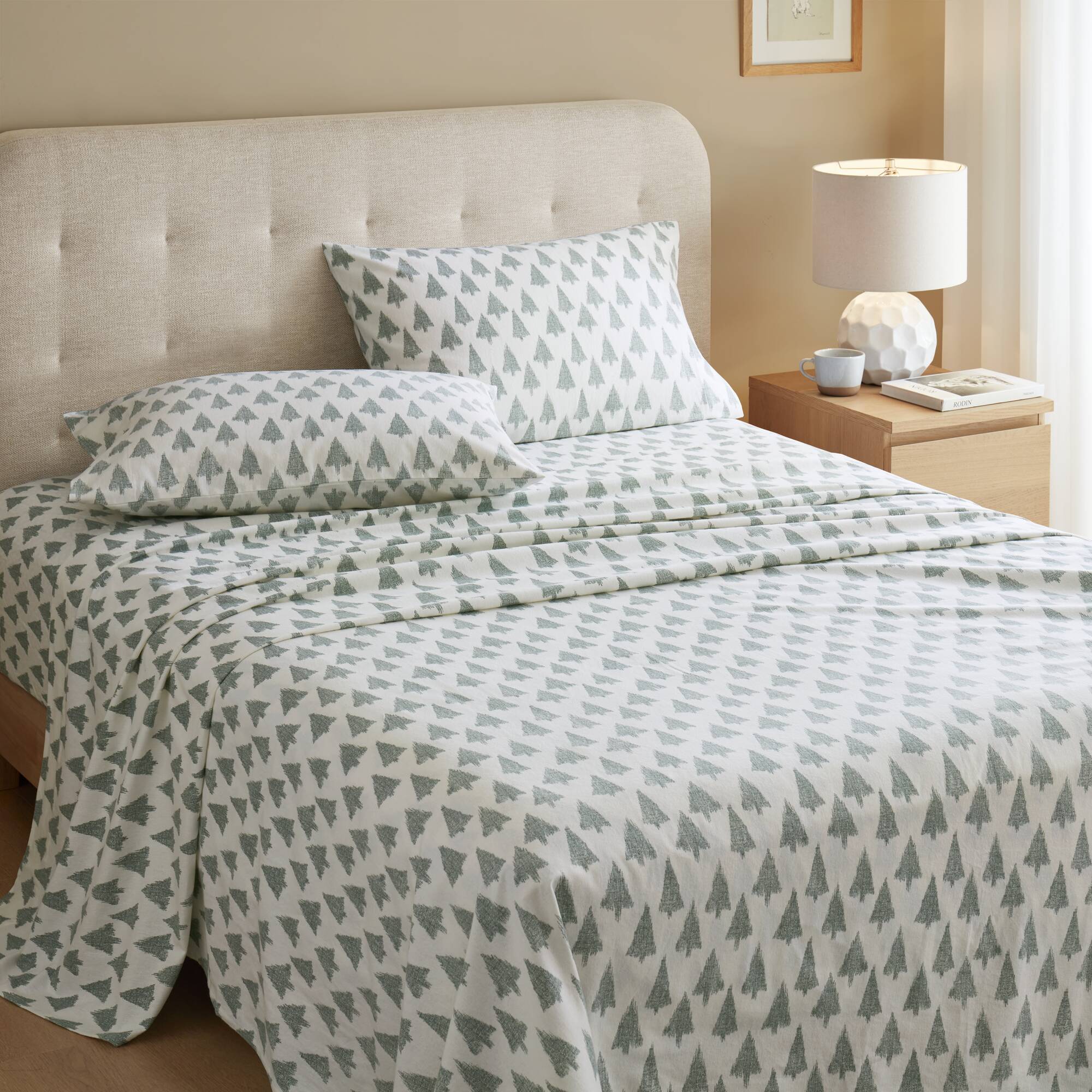Cozy Cotton Flannel - Full Printed Sheet Set - Ikat Tree