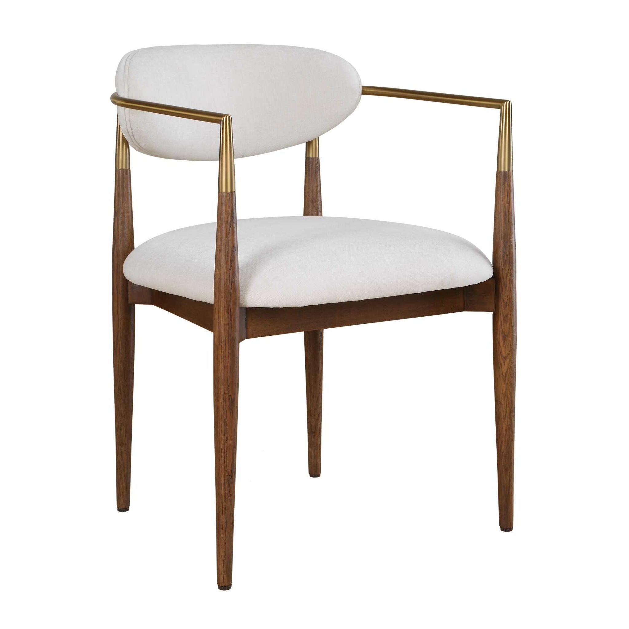 Moxie - Dining Arm Chair - Walnut / White