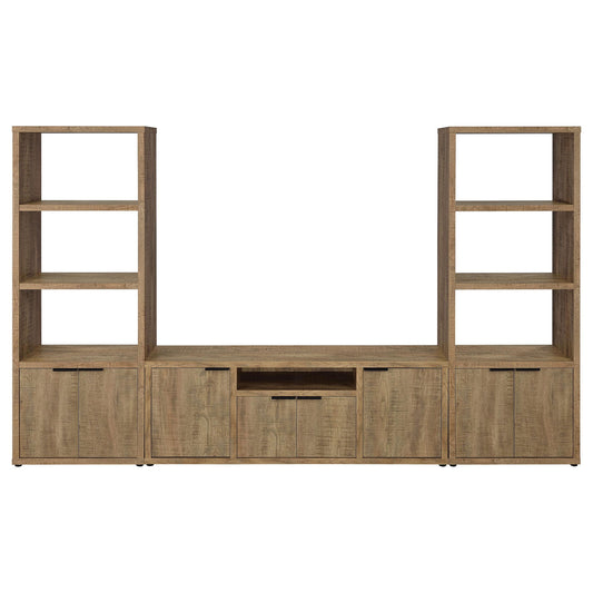 Noriega - 3 Piece TV Entertainment Center, Open & Concealed Storage - Wood