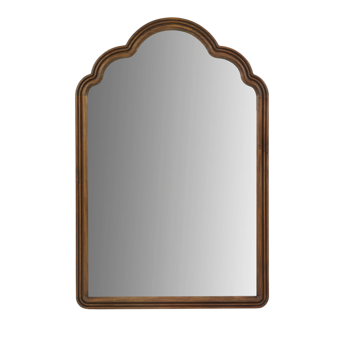 Marbella - Scalloped Wood Wall Mirror - Brown