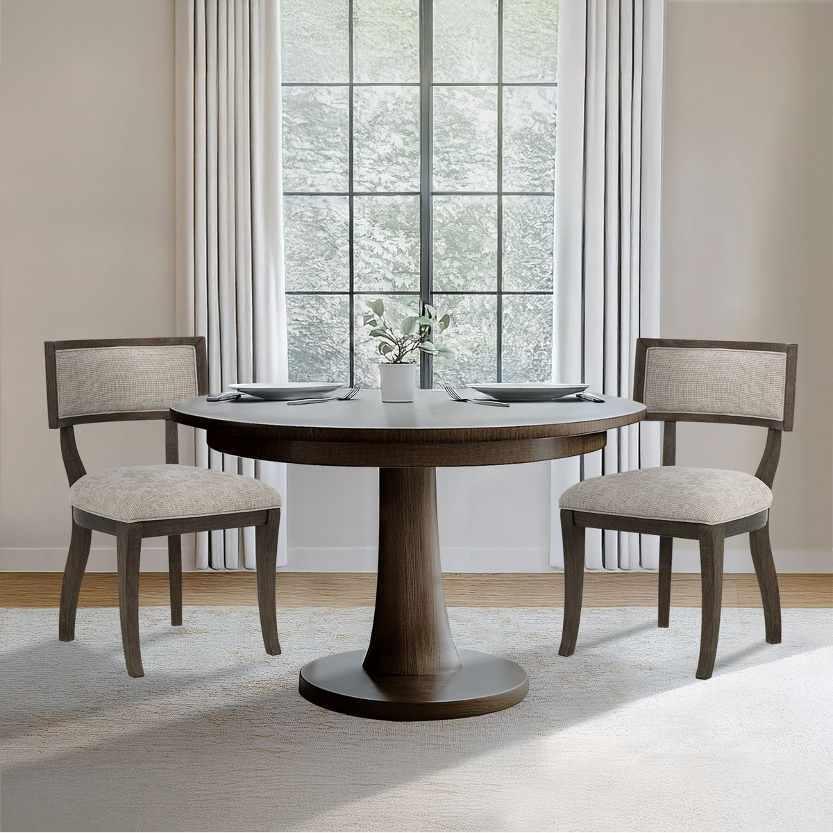 Marie - Dining Chair (Set of 2) - Beige / Brown