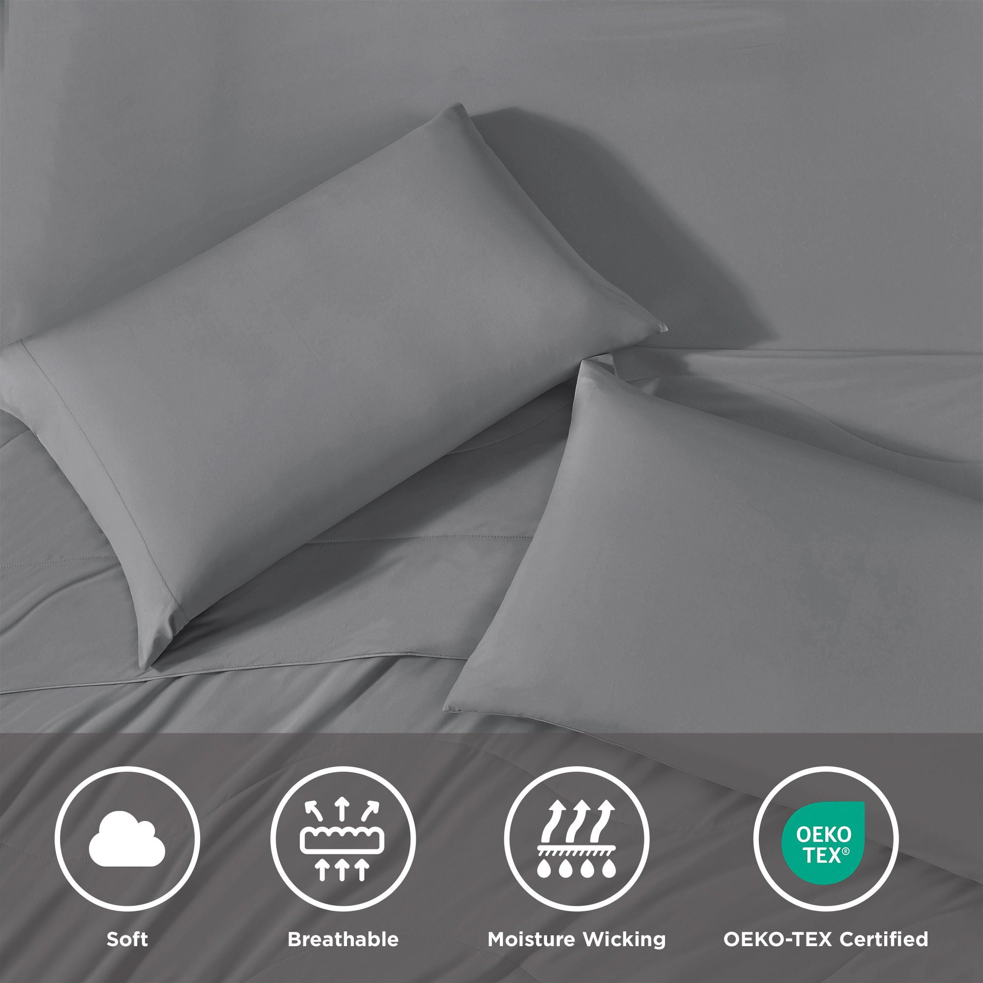 Ice Touch - King Sublime Serenity Luxury Sheet Set - Gray