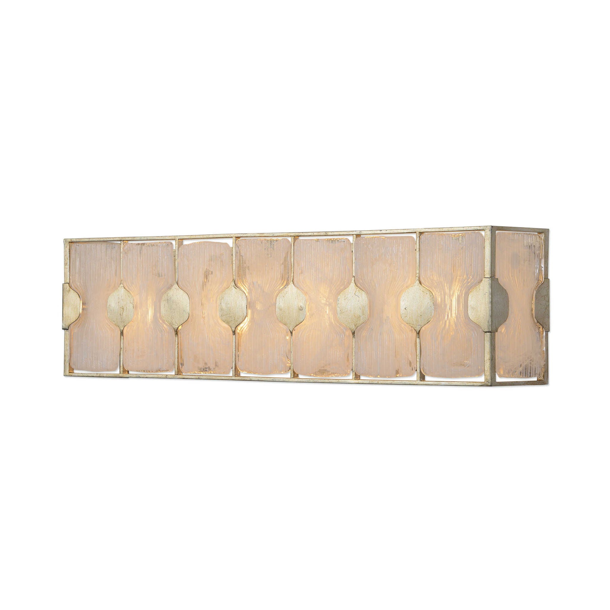 Rene - 4 Light Swirl Glass Vanity - Pearl Silver