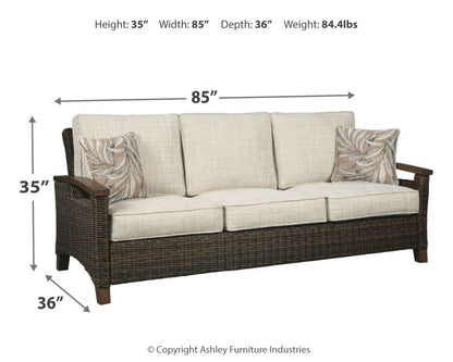Paradise Trail - Sofa with Cushion - Medium Brown