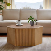 Honey - Fluted Hexagon Coffee Table - Natural