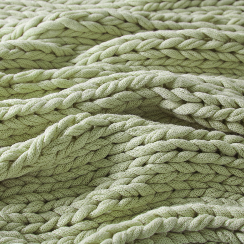 Chunky Double Knit - Handmade Throw - Sage Green