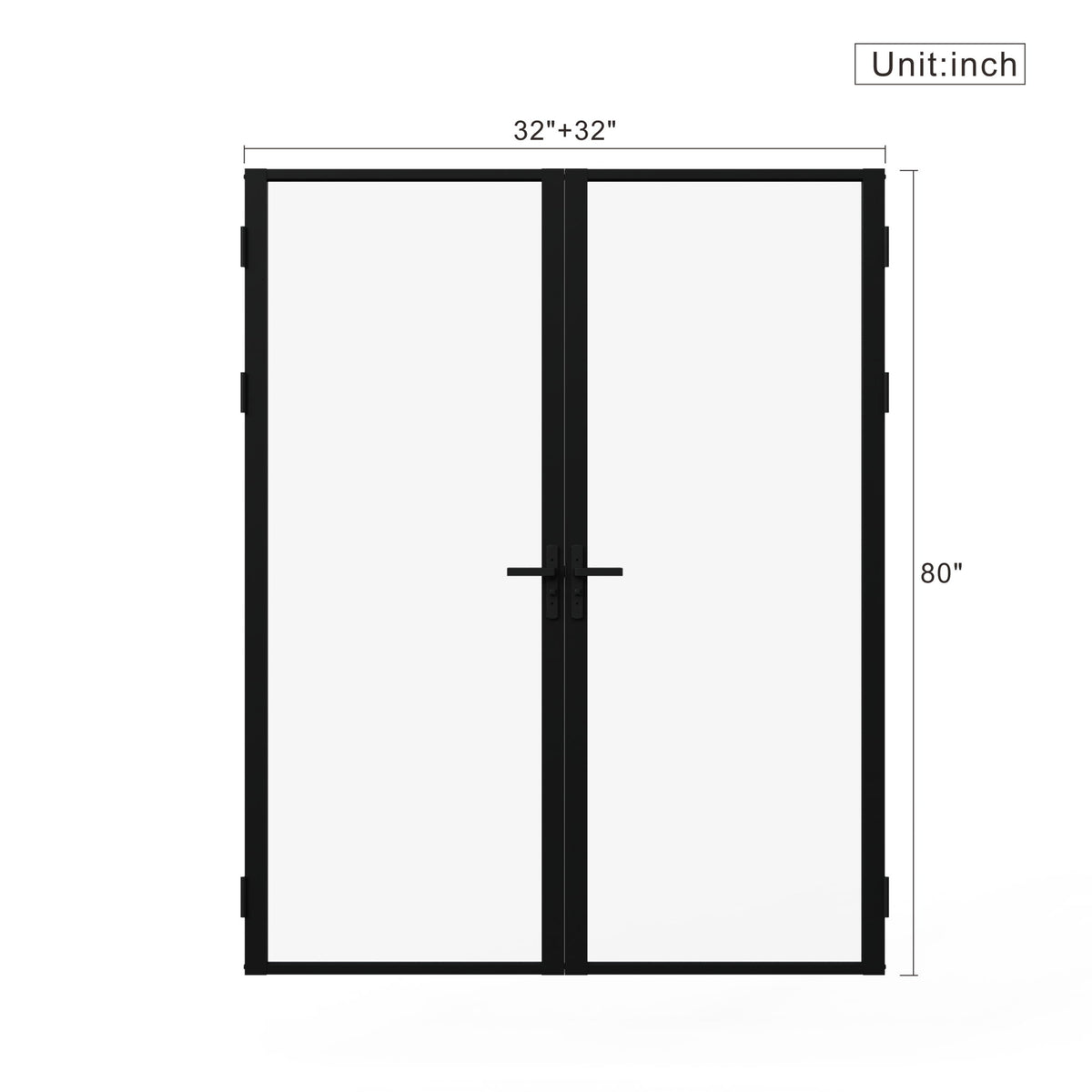 Door Slab Frame Door For Closet Pantry - Black