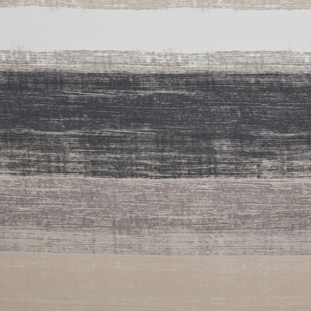 Saben - Stripe Print Shower Curtain - Taupe / Black