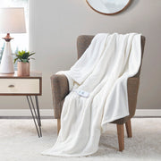 Fleece to Sherpa - Heated Throw Extra Comfort - Ivory