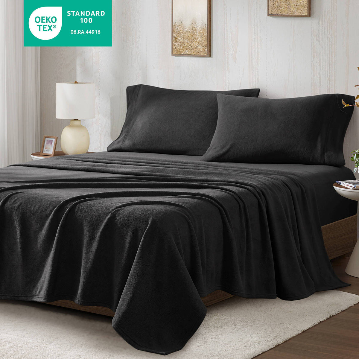 Micro Fleece - California King Sheet Set - Black