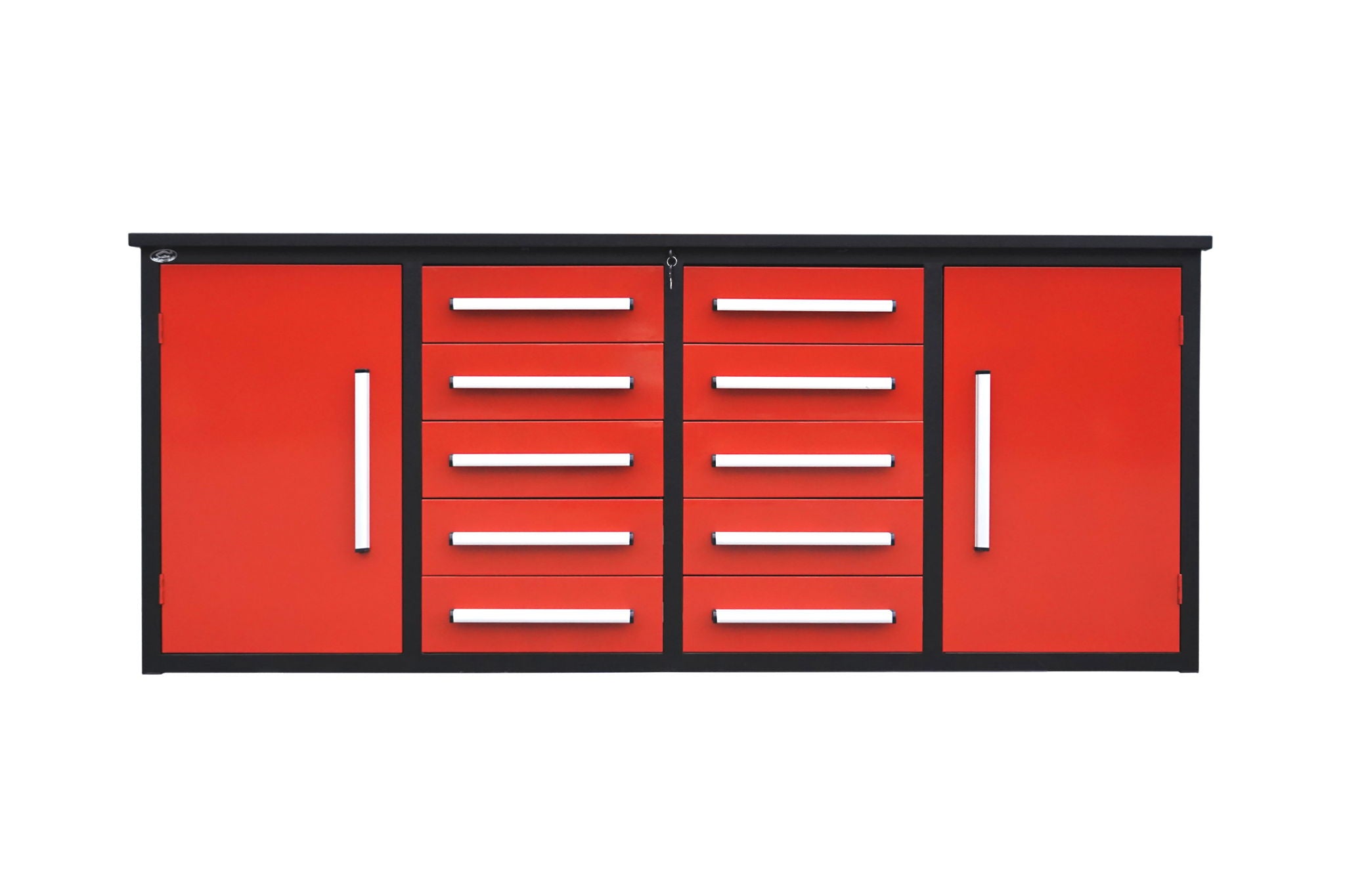 Storage Cabinets With Workbench (With 10 Drawers And 2 Cabinets)