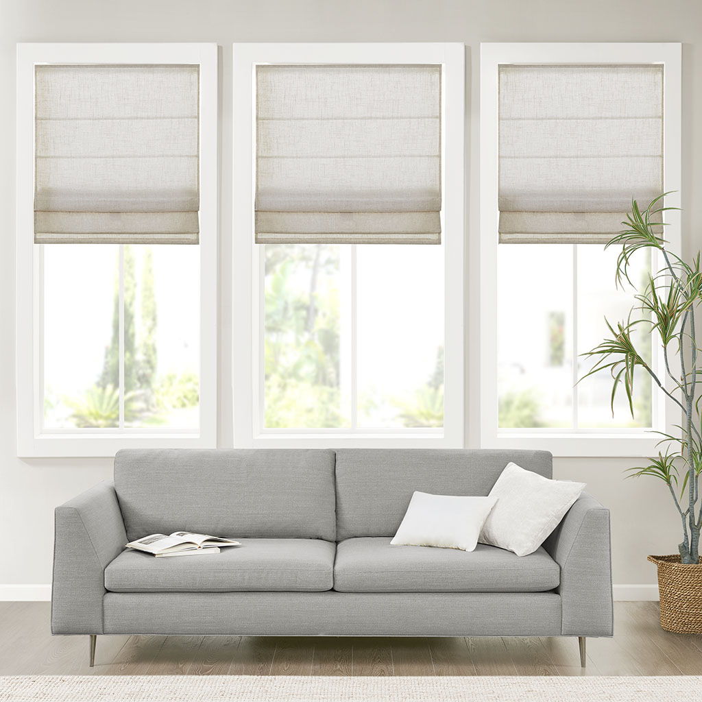 Kyler - Linen Blend Light Filtering Cordless Roman Shade - Beige
