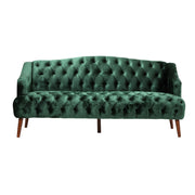 Comfy 3 Seat Sofa With Wooden Legs, For Living Room And Study - Emerald