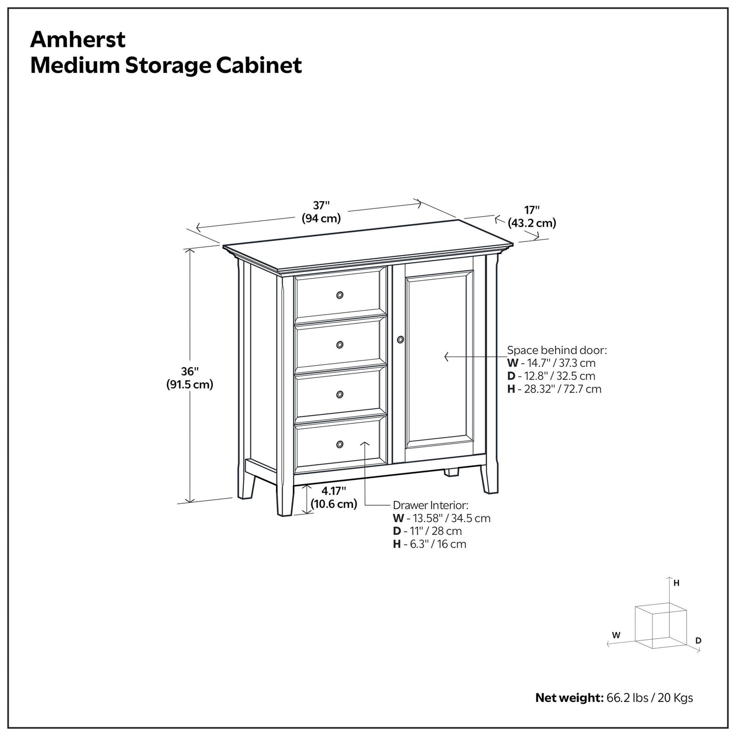 Amherst - Handcrafted Medium Storage Cabinet