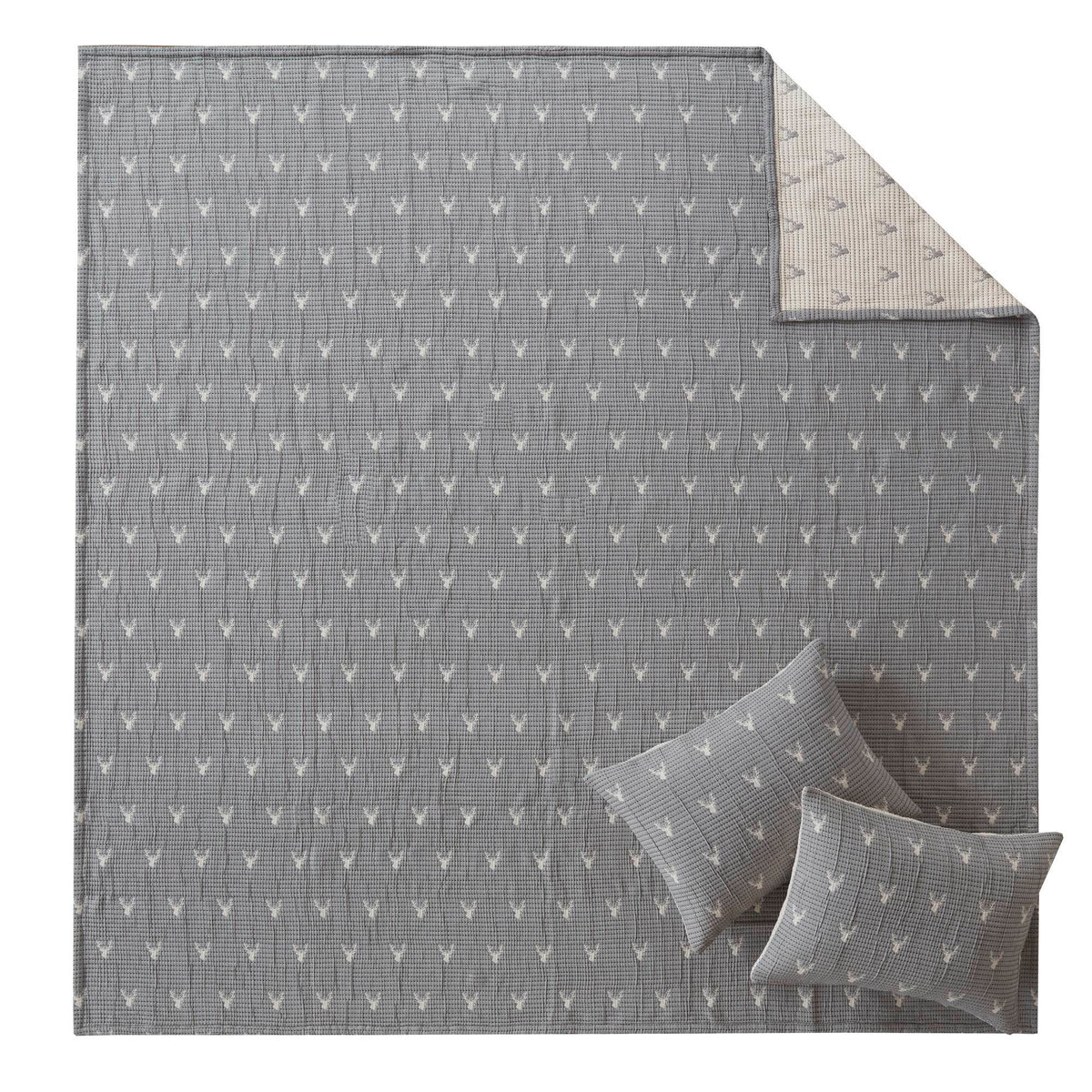 Keystone - King/California King Coverlet Set - Gray