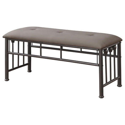 Upholstered Bench - Brown / Dark Bronze