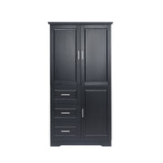 Tall Wide Storage Cabinet With Doors, 3 Drawers