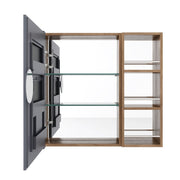 29.63" Wall Mounted Bathroom Cabinet With Adjustable Shelves - Imitative Oak