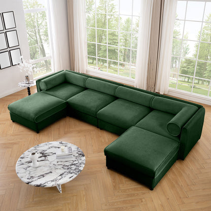 Contemporary Elegant Sofa With Storage And Ottoman